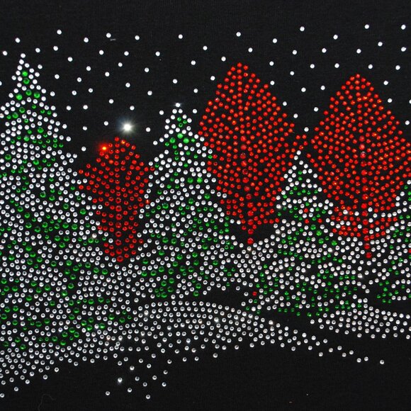 Christmas Winter Scene  RN rhinestone long sleeved shirt XS S M L XL XXL 1X2X… - Picture 9 of 9